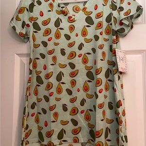LuLaRoe Avocado Pattern Top - Green and Yellow